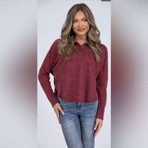 Women's Textured Long Sleeve Top